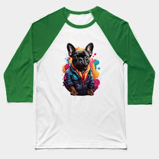 Black French Bull Dog Baseball T-Shirt